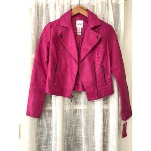 •NWT• Hot Pink Candies Faux Leather Moro Jacket